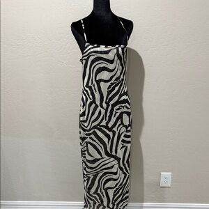 RESA Black and White Zebra Midi Dress